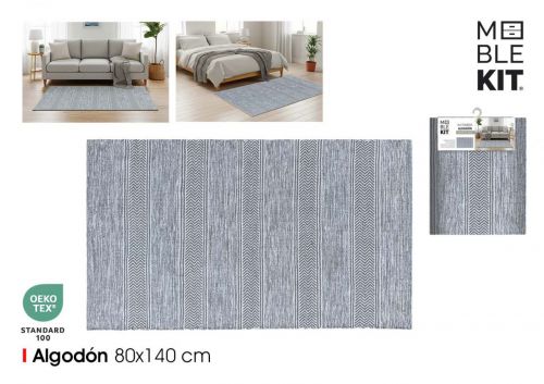 Tapete De Algodao Cinza 80x140cm Moblekit