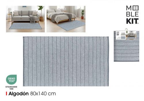Tapete De Algodao Cinza 80x140cm Moblekit