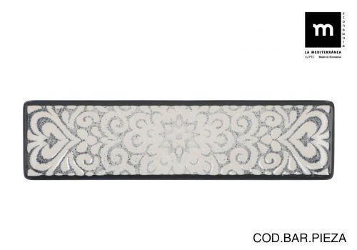 Prato Retangular 30x8cm Azurill Elite Brilhante