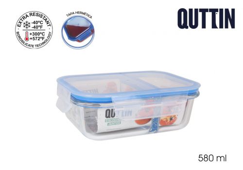 Frigideira Rect. 2 Compartim.18.3x14x6.3cm Quttin