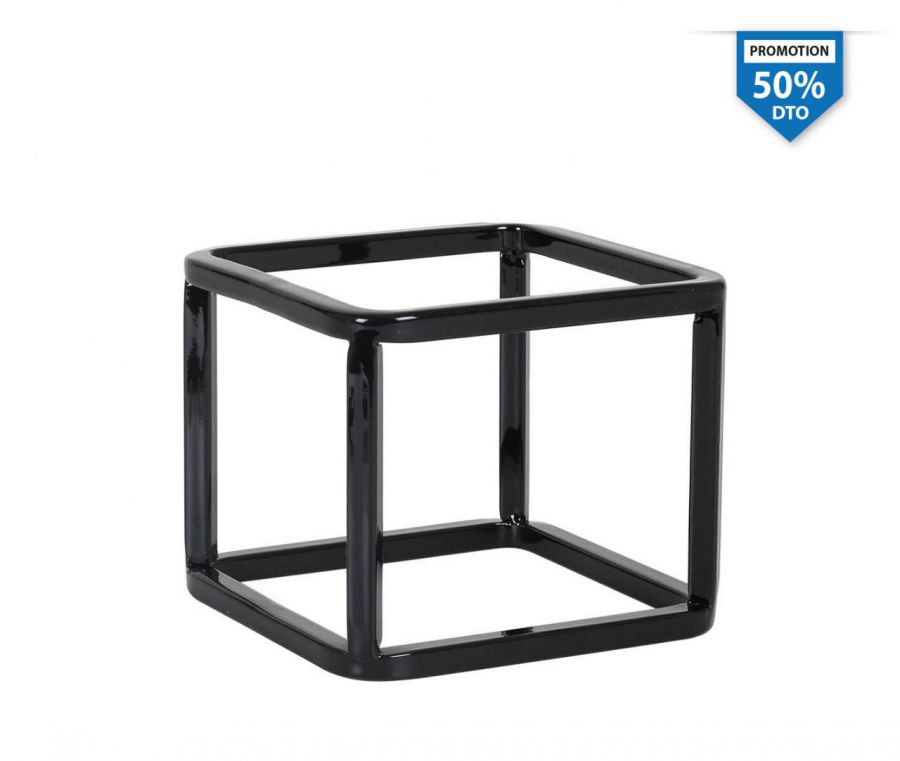 50 24 Apoio Quadrado Metal Preto 10x12x