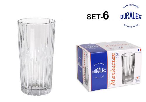 > Set 6 Copos Transparent 30.5 Cl Manhatta