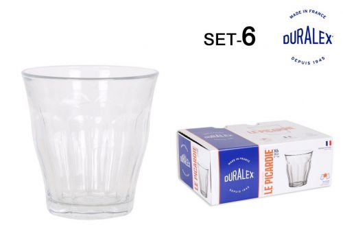 Set 6 Copos Transp. 22cl Picardie