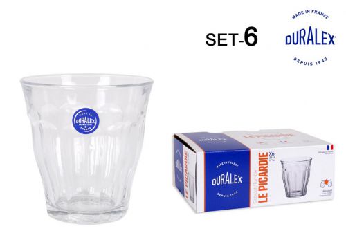 Set 6 Copos Transp. 16cl Picardie