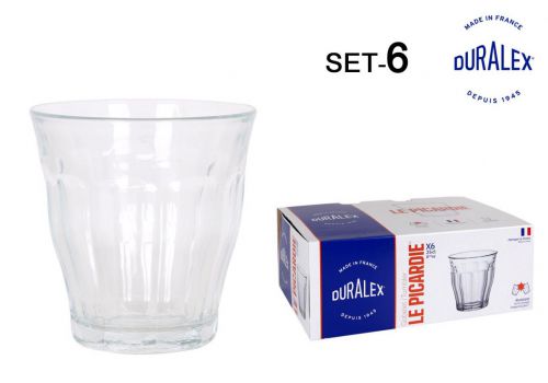 Set 6 Copos Transp. 25cl Picardie