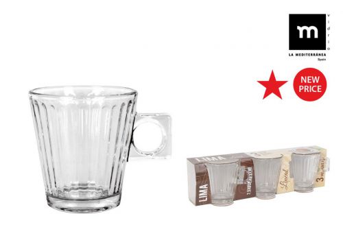 Set 3 Xicara De Caffe 8 Cl Lima Lineal